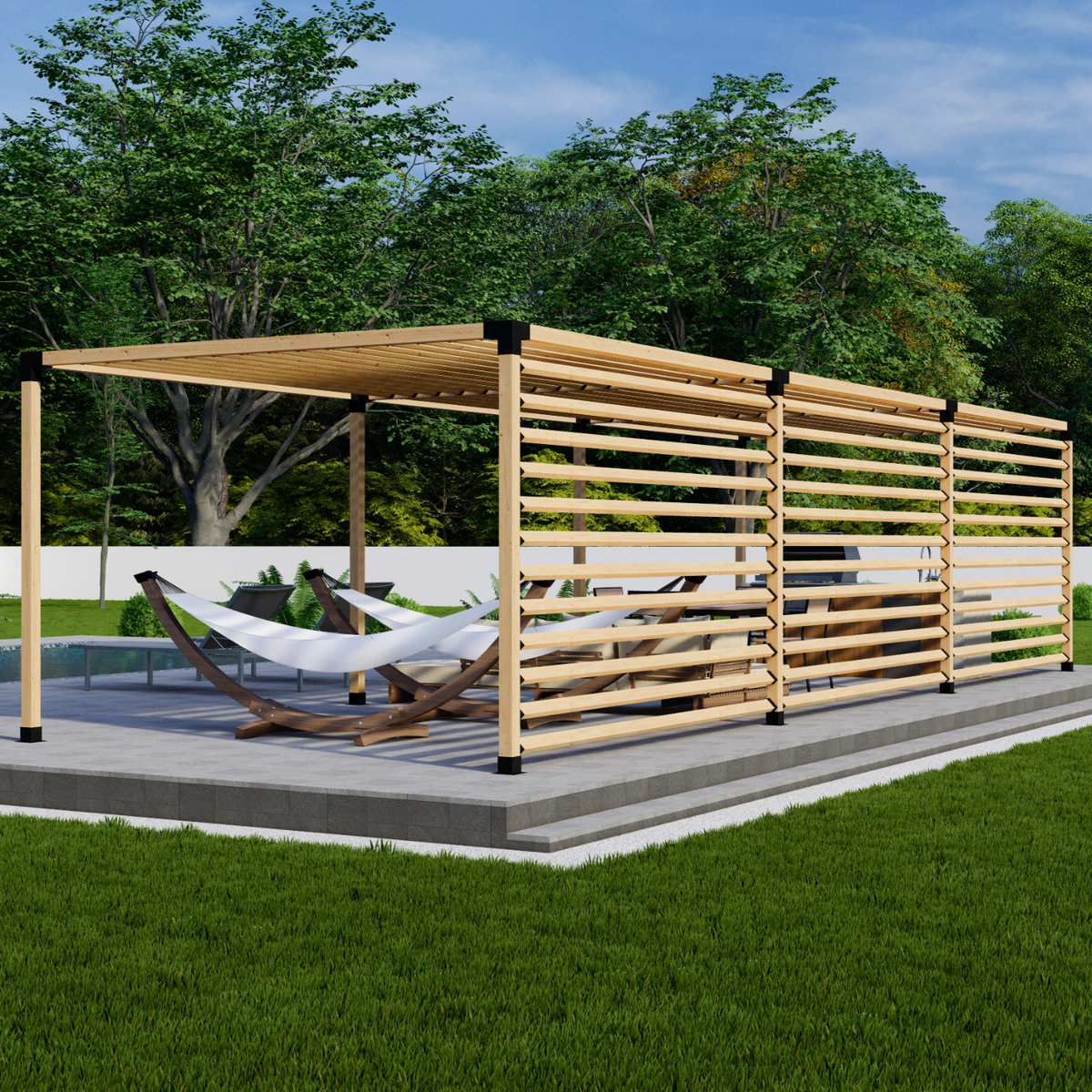 Kit de quincaillerie pour pergola extérieure en bois