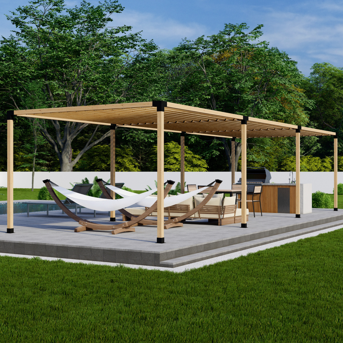 Kit de pergola moderne pour jardin arrière