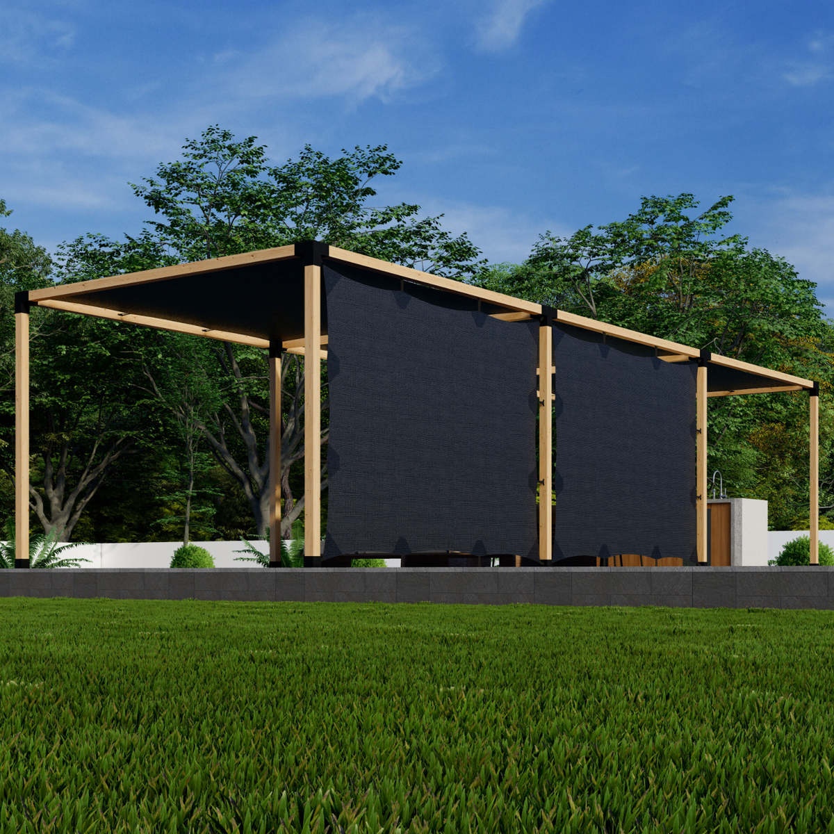 Kit de pergola avec toit en toile