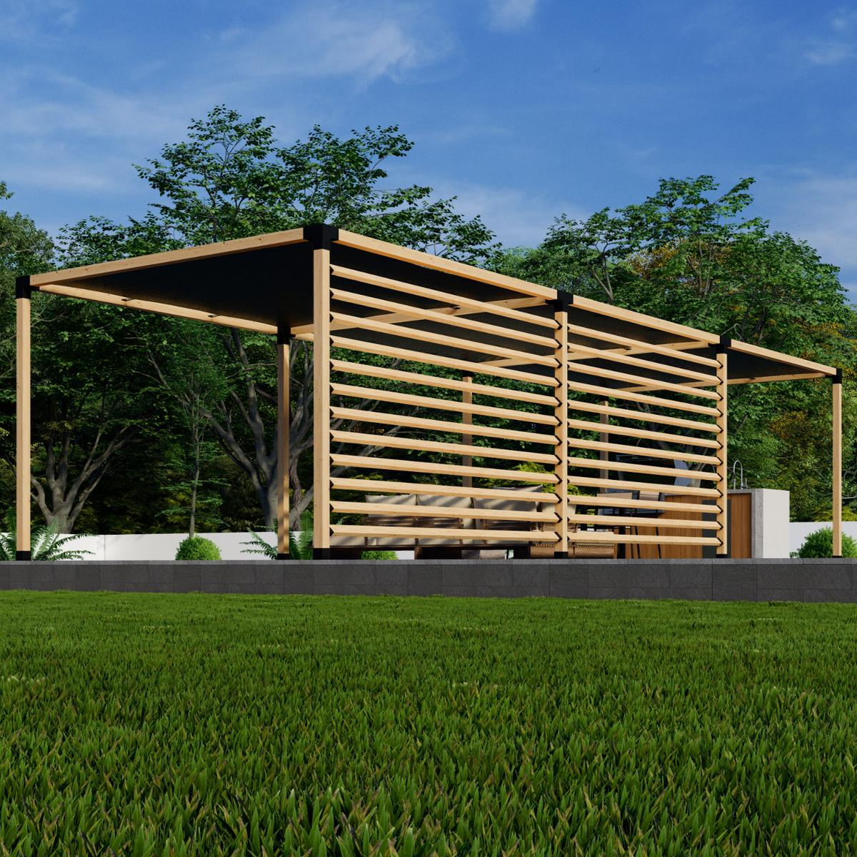 Kit de pergola pour terrasse ou jardin
