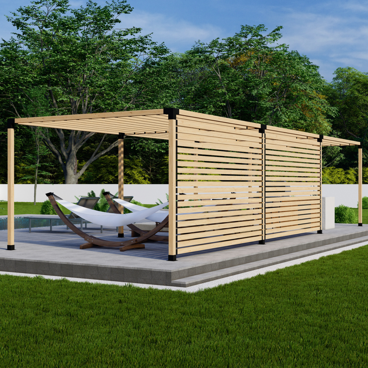 Kit de pergola autoportante avec toit
