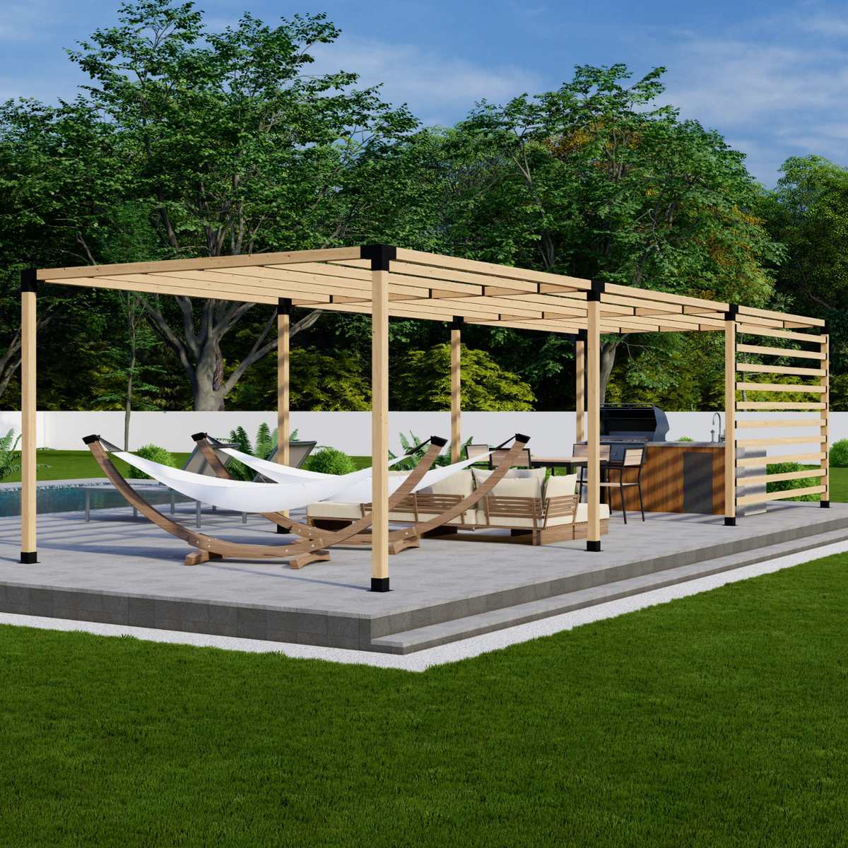 Kit pour construire une pergola autoportante