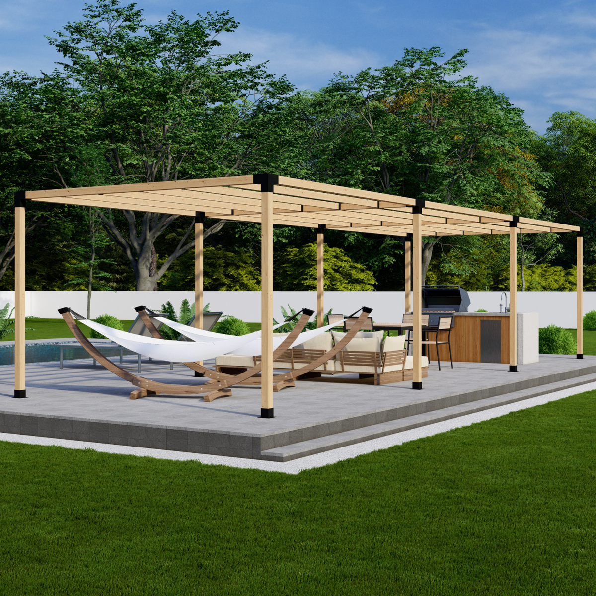 Kit pour pergola non adossée à la maison