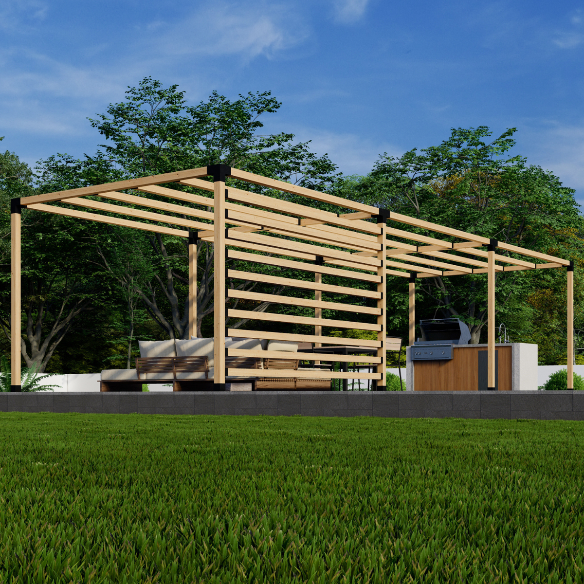 Kit de supports pour construire une pergola autoportante