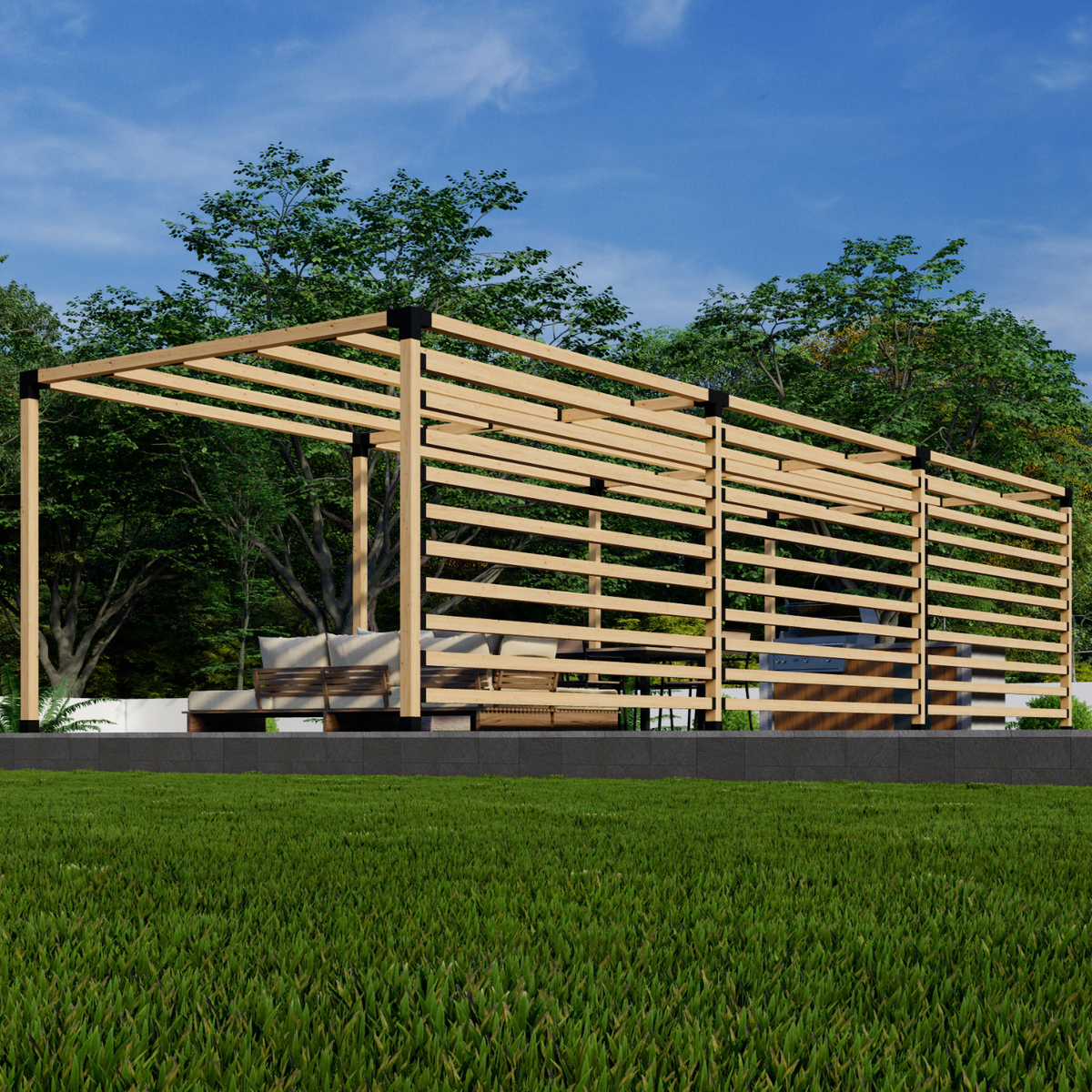 Kit de supports 4x4 pour construire une pergola avec toit