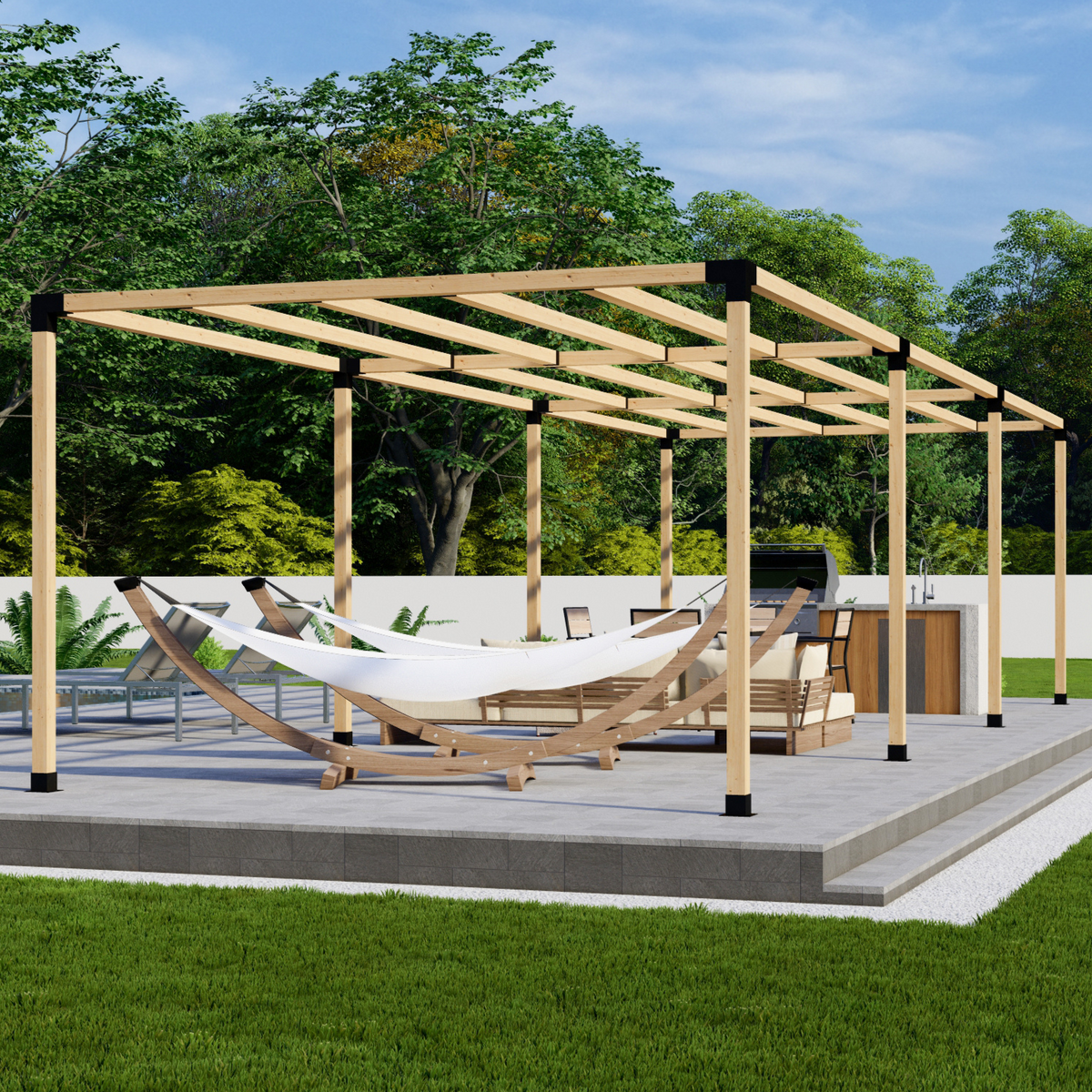 Kit de pergola extérieure moderne pour terrasse