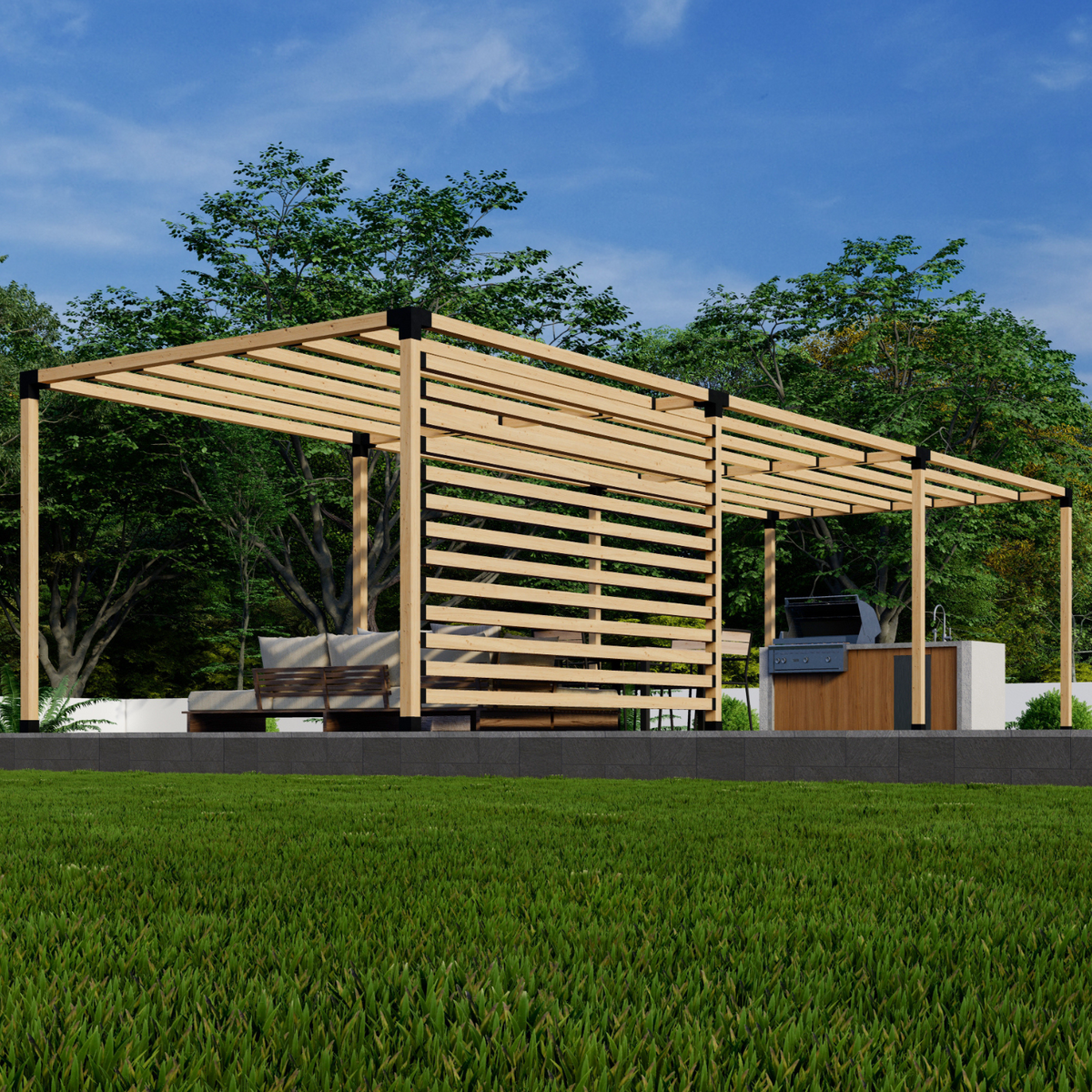 Kit de supports pour pergola autoportante sur terrasse