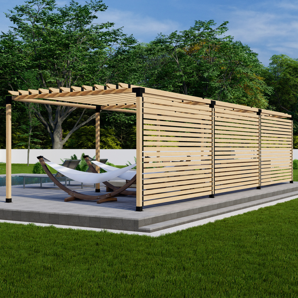 Kit de supports pour construire une pergola de terrasse en bois