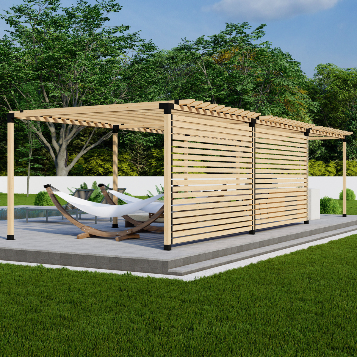 Kit de grande pergola avec toit