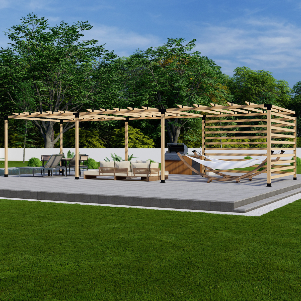 Kit pour pergola de jardin avec toit et parois latérales