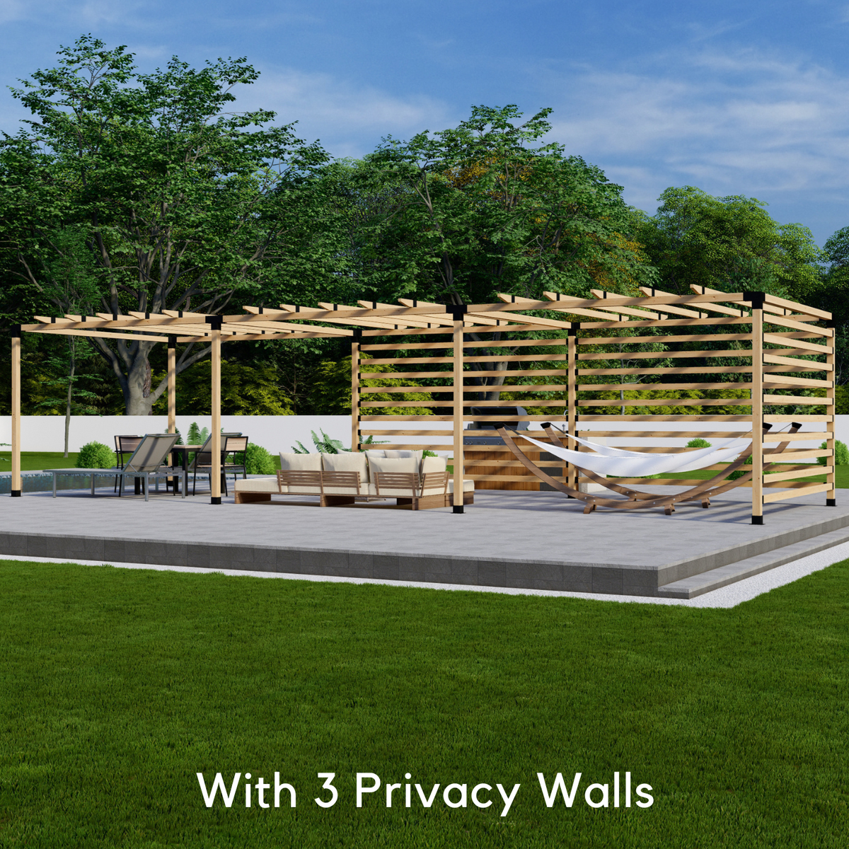 Kit pour pergola de jardin avec toit et parois latérales