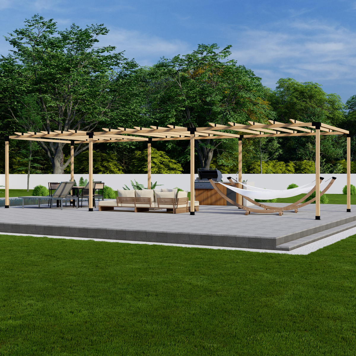Kit de pergola au-dessus d’une terrasse / spa / jacuzzi