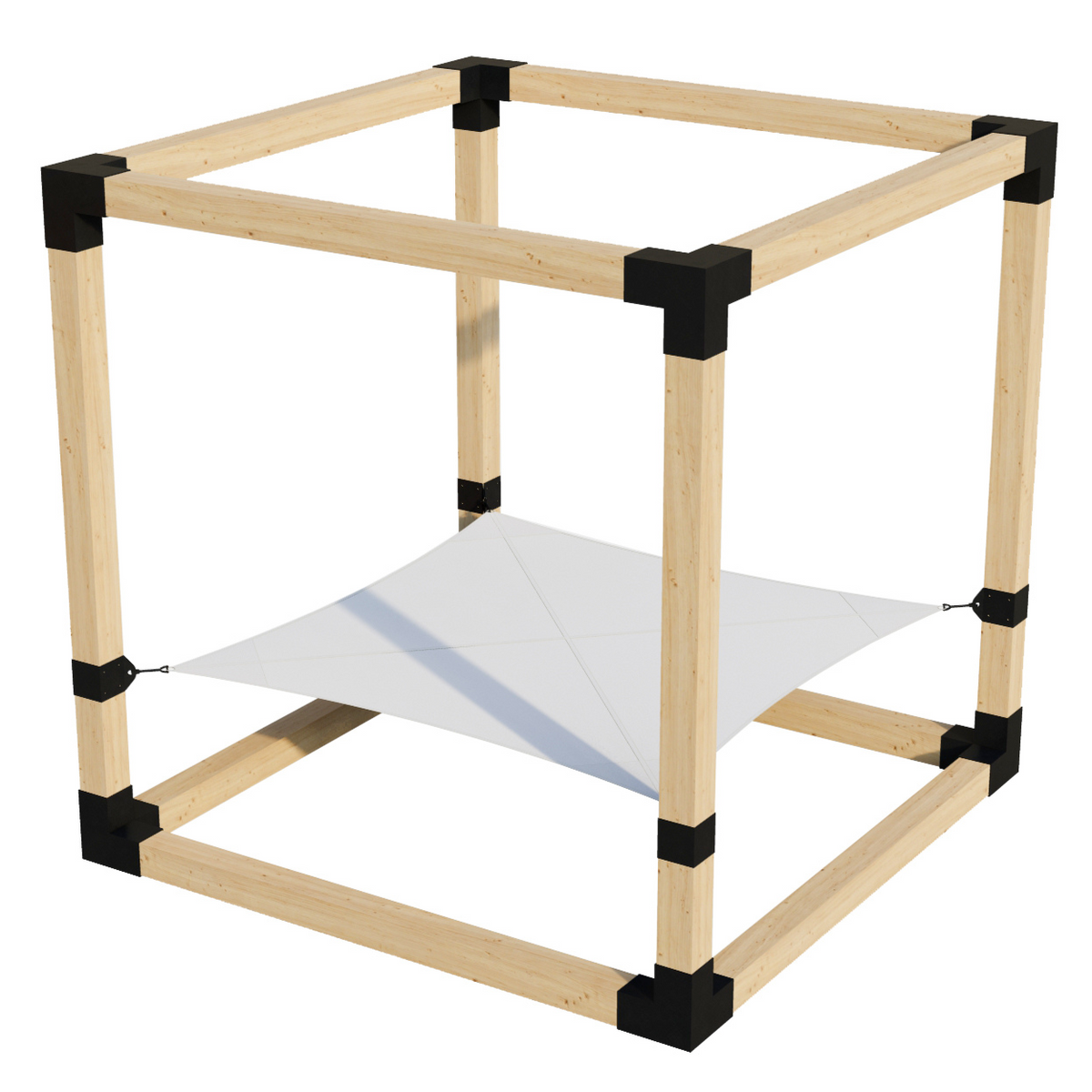 Kit de pergola avec hamac 2 places – Sans toit (pour poteaux en bois 6x6)