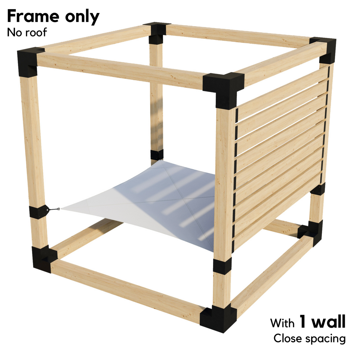 Kit de pergola avec hamac 2 places – Sans toit (pour poteaux en bois 6x6)