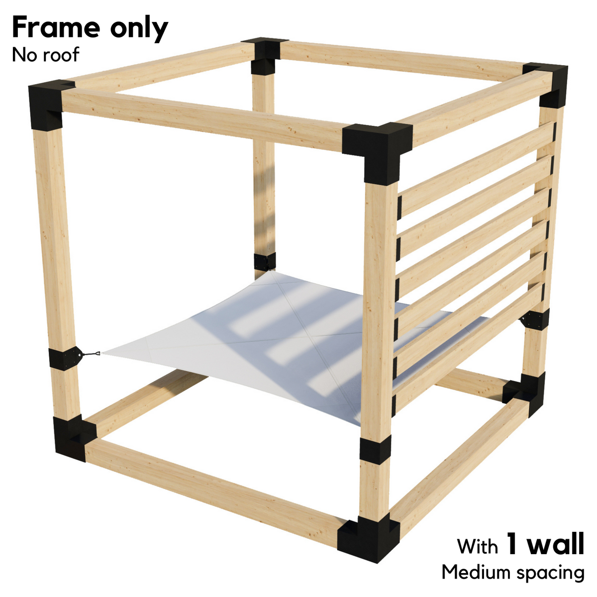 Kit de pergola avec hamac 2 places – Sans toit (pour poteaux en bois 6x6)