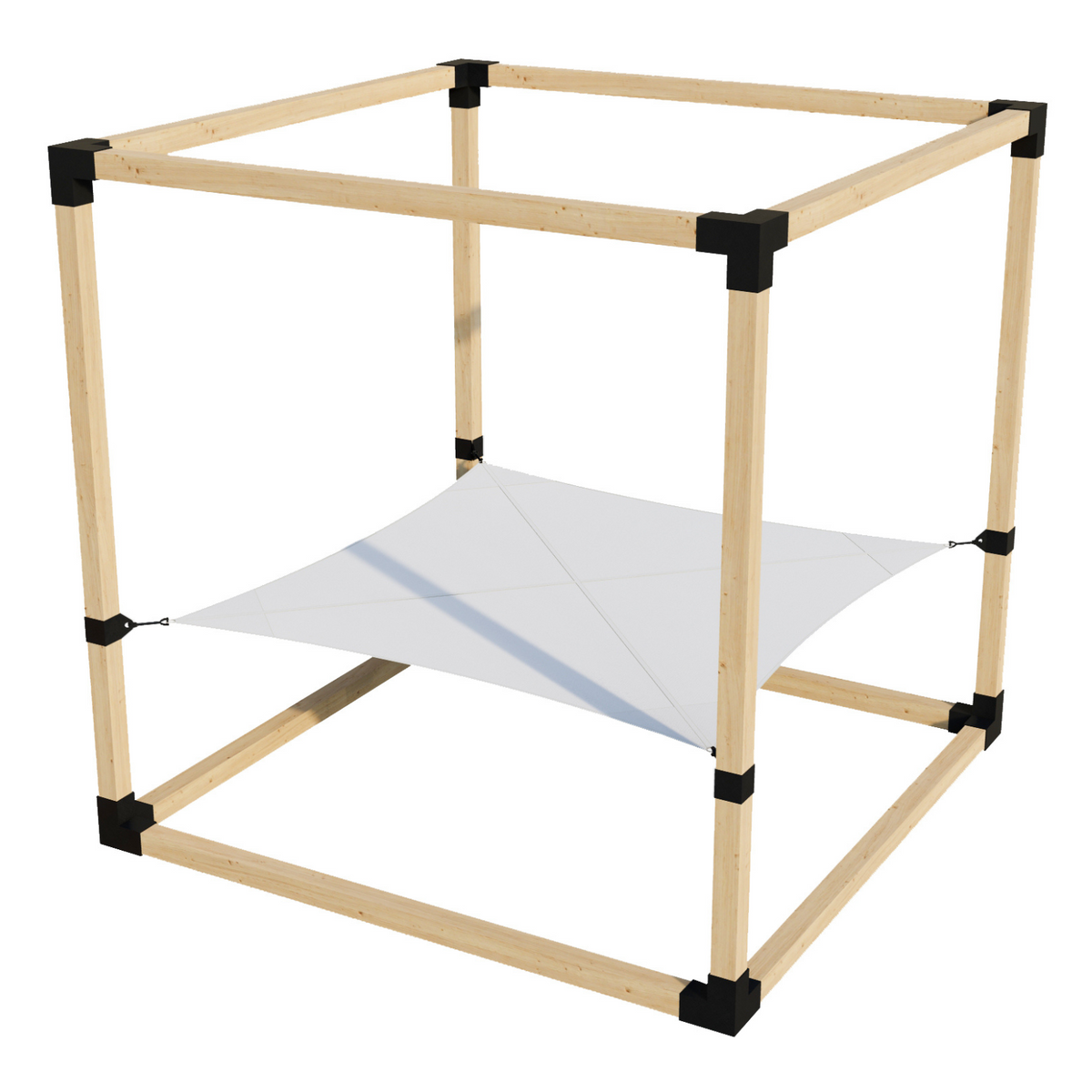 Kit de pergola avec hamac 2 places – Sans toit (pour poteaux en bois 4x4)