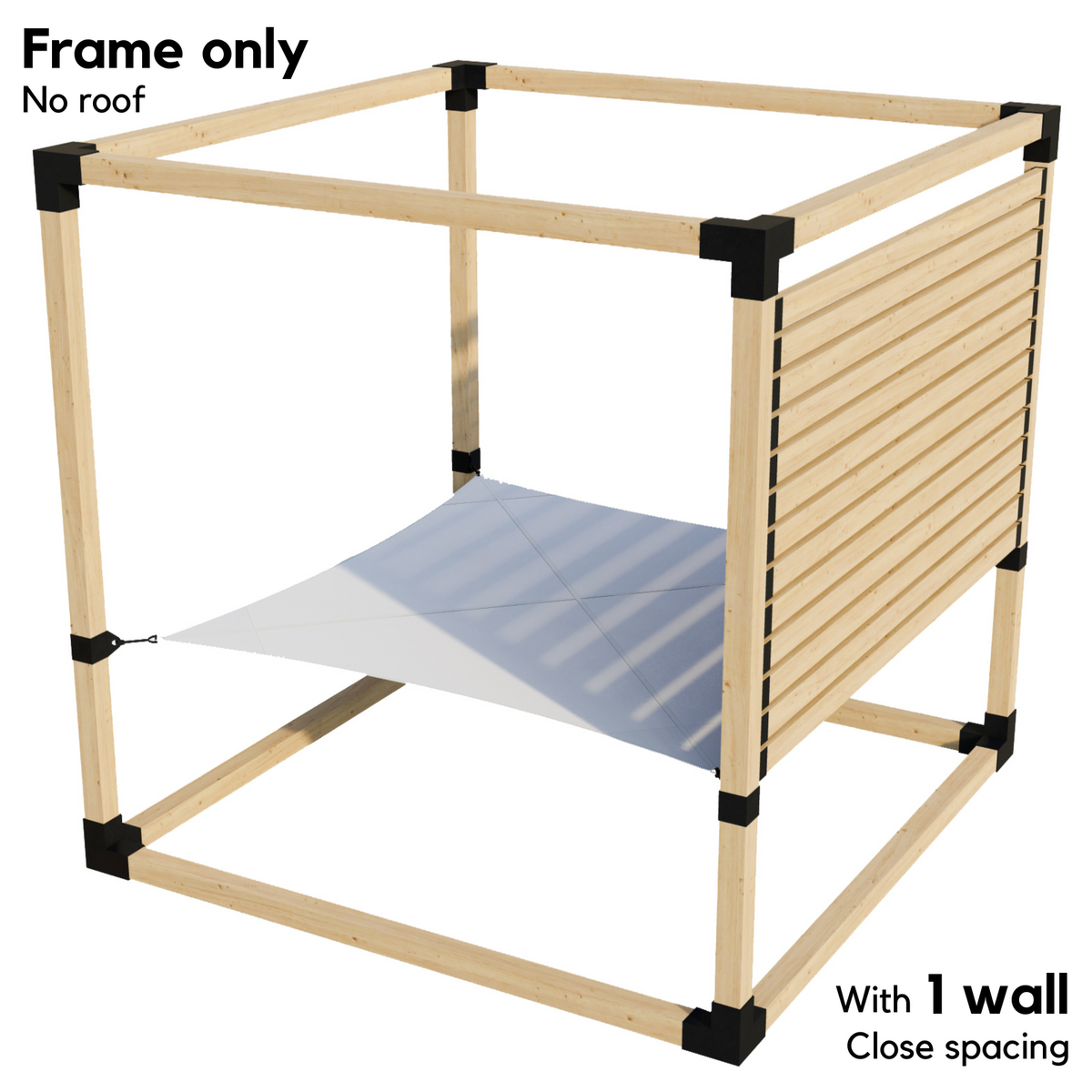 Kit de pergola avec hamac 2 places – Sans toit (pour poteaux en bois 4x4)