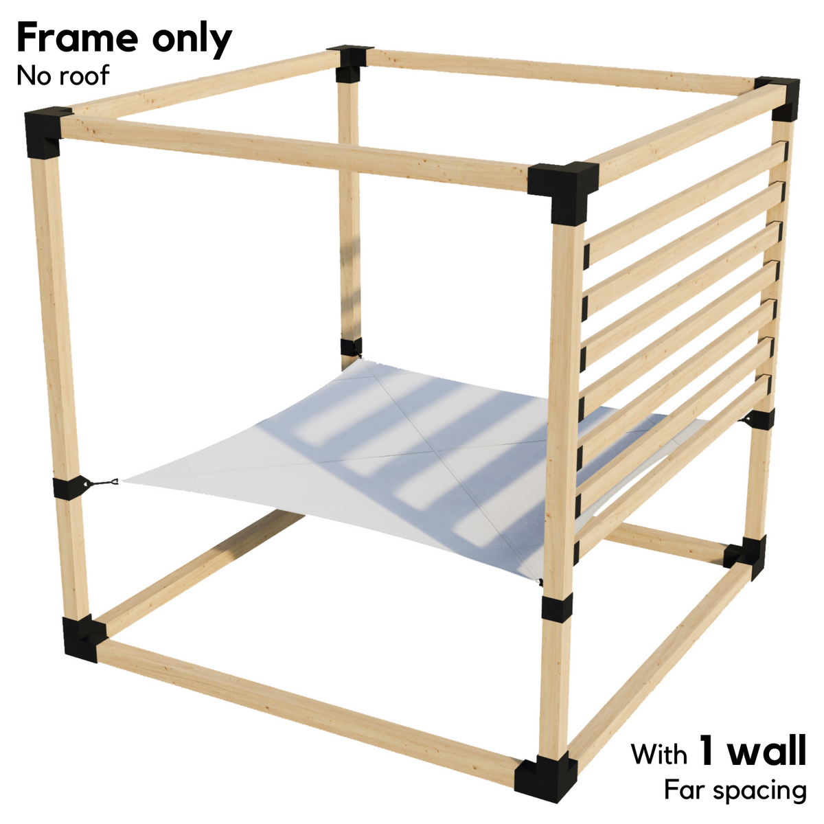 Kit de pergola avec hamac 2 places – Sans toit (pour poteaux en bois 4x4)