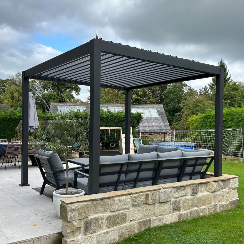 NOVA TITAN PLUS – Pergola carrée 3m x 3m – gris (modèle 2026)