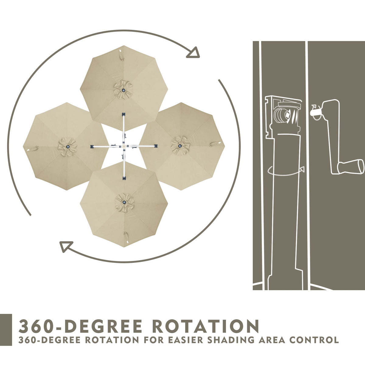 Kozyard 11' Roma Cantilever Offset Umbrella (4 Color Options) - Kozyard LLC.