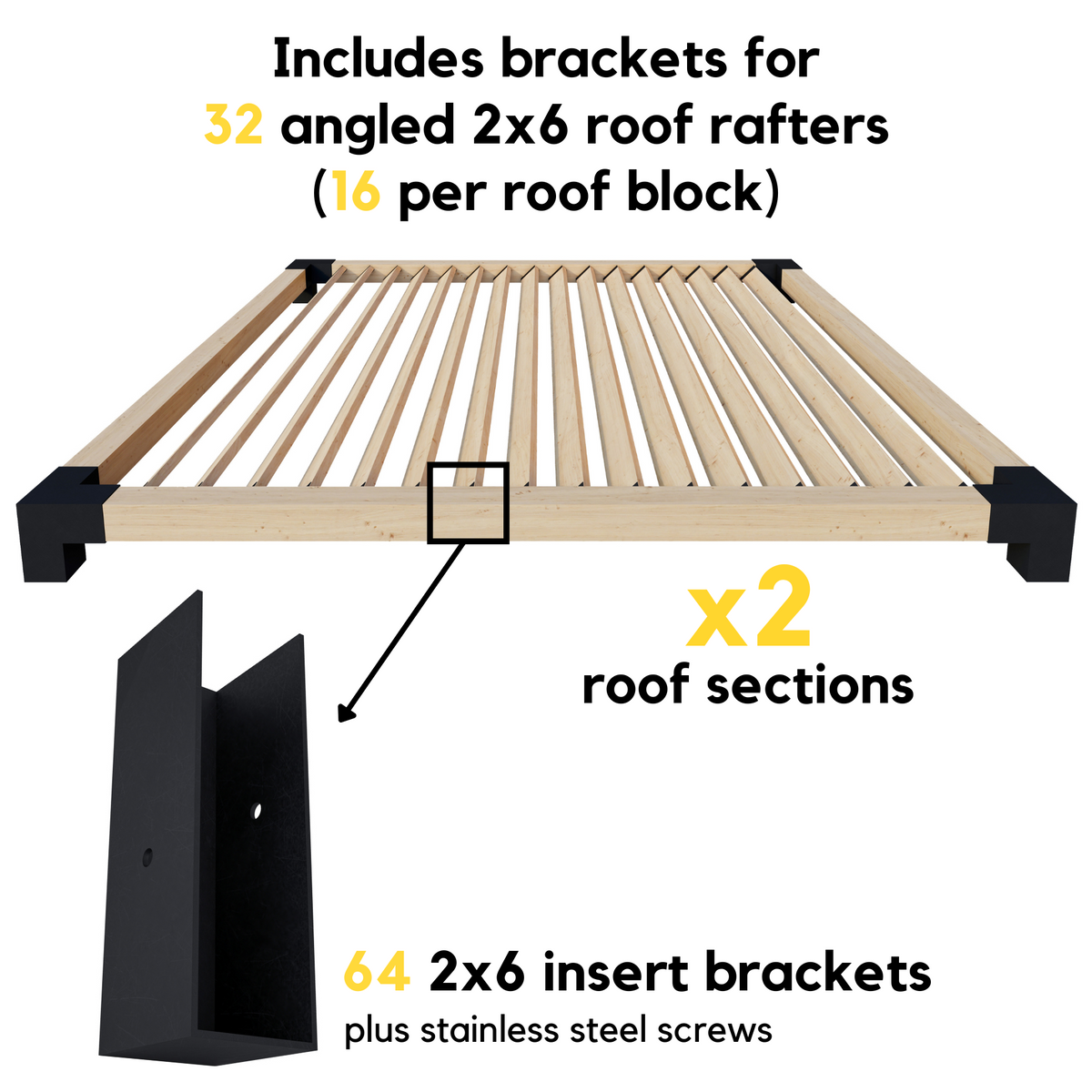 Kit DIY de pergola (supports 6 x 6)