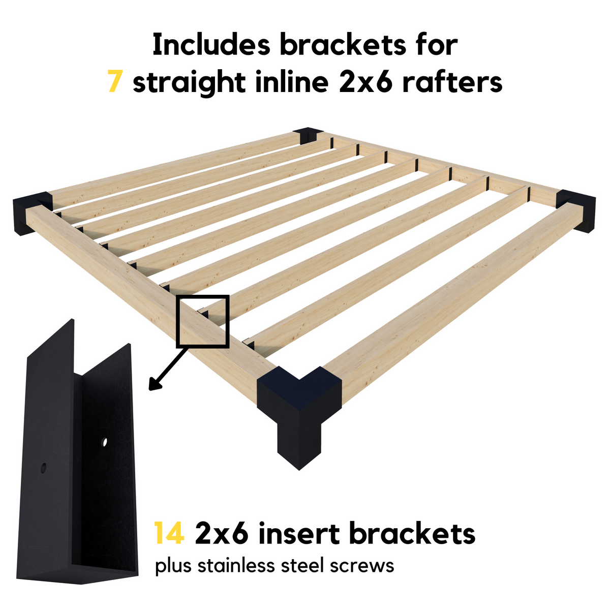 Petit kit DIY de pergola – Pour pergola autoportante de toute taille jusqu’à 12' x 12'