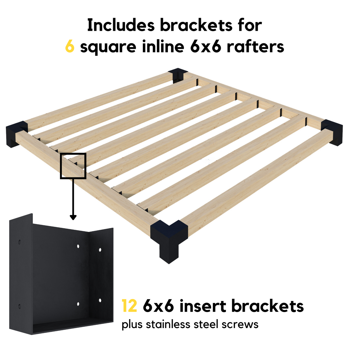 Mini kit de pergola – Pour pergola autoportante de toute taille jusqu’à 12' x 12'