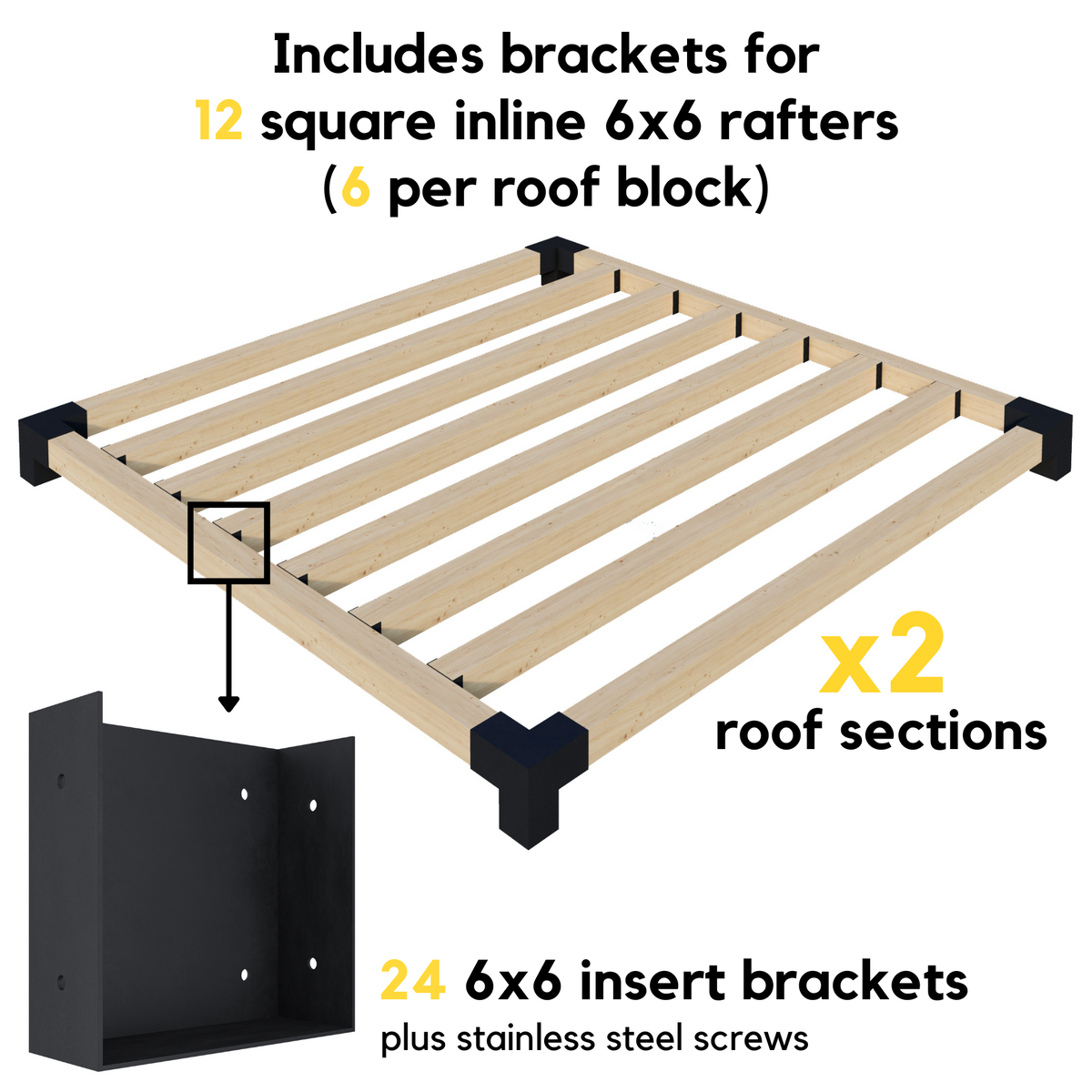 Kit de pergola avec toit – Pour pergola de toute taille