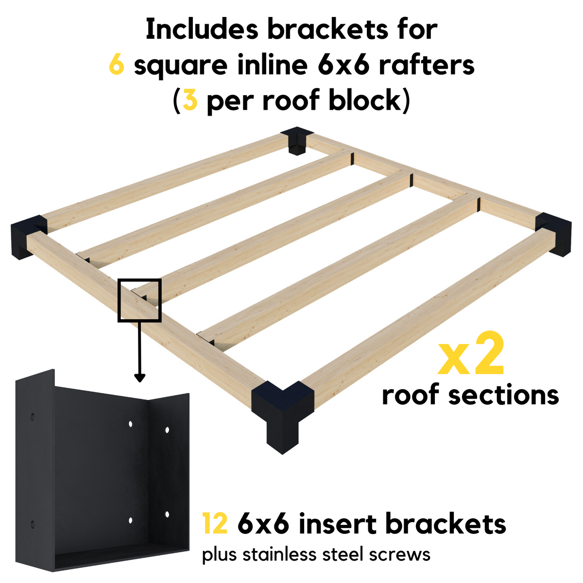 Kit de supports pour construire une pergola contemporaine en bois
