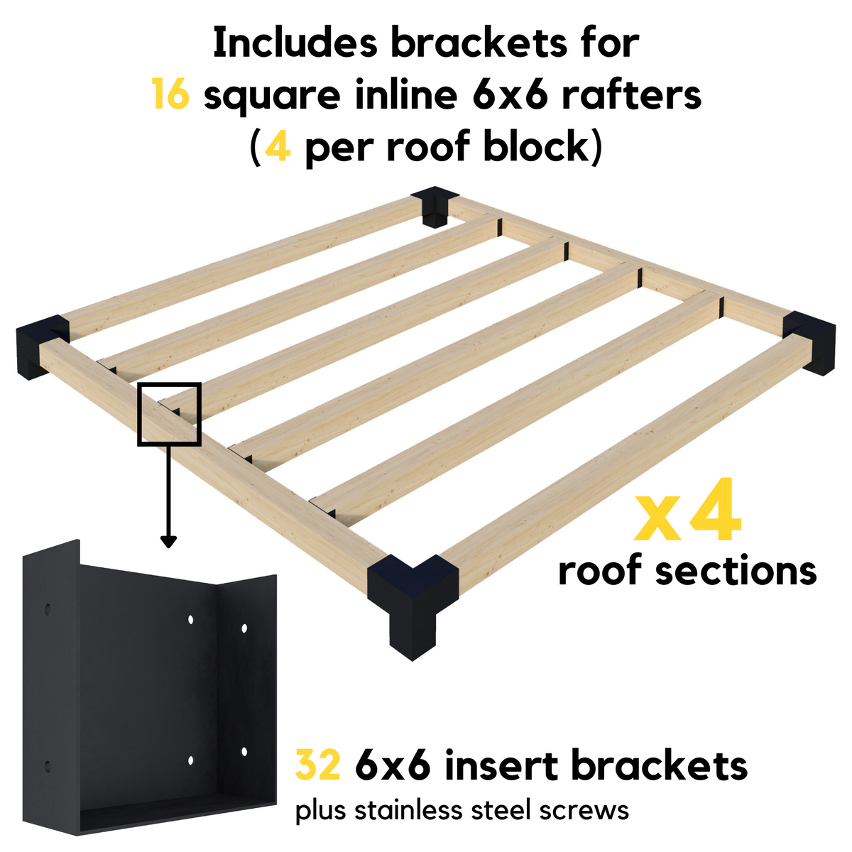 Kit de pergola de jardin (4x4 ou 6x6)