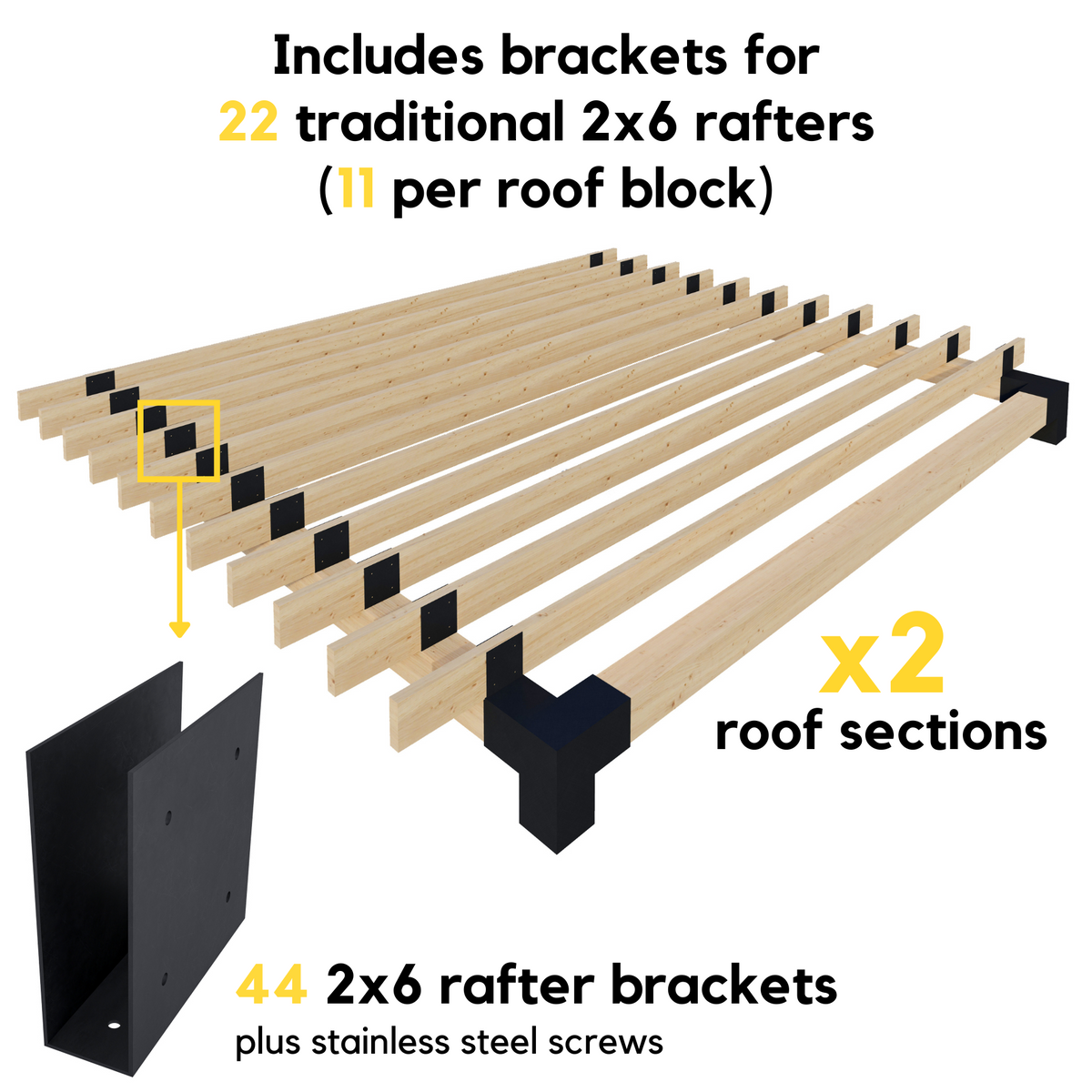 Kit de supports de fixation pour pergola
