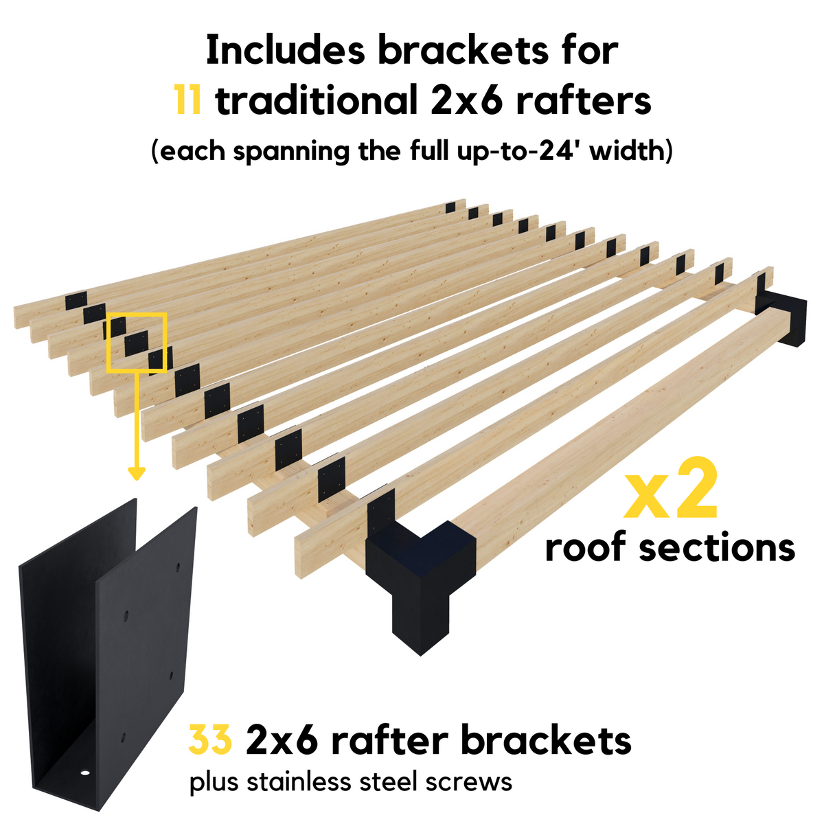 Kit de pergola adossée moderne