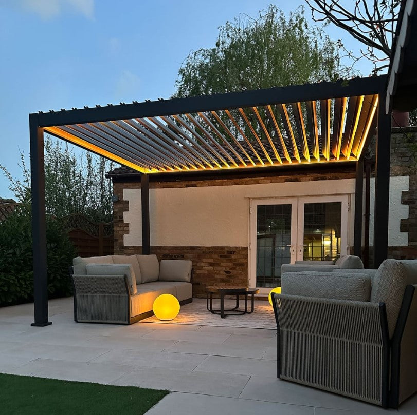 NOVA TITAN PLUS – Pergola rectangulaire 4m x 3m – gris (modèle 2026)