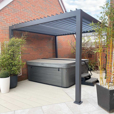 NOVA TITAN – Pergola carrée 3m x 3m – gris (modèle 2026)
