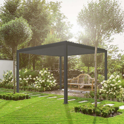 NOVA TITAN – Pergola carrée 3.6m x 3.6m – gris (modèle 2026)