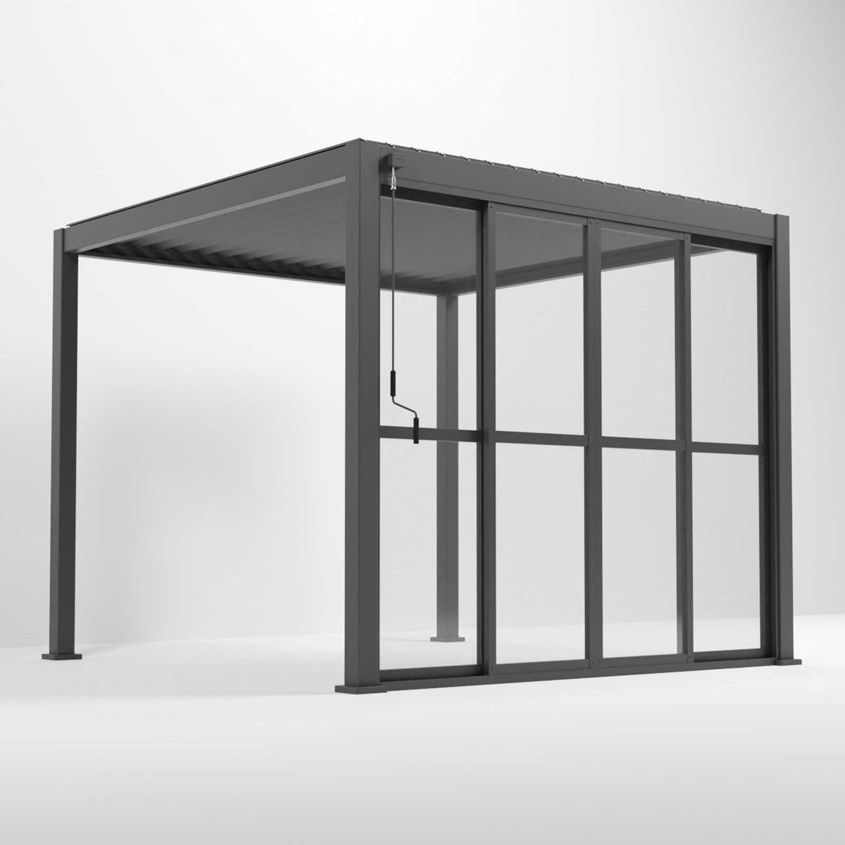 3M NOVA Titan – Système de portes coulissantes transparentes de style français en aluminium, gris graphite