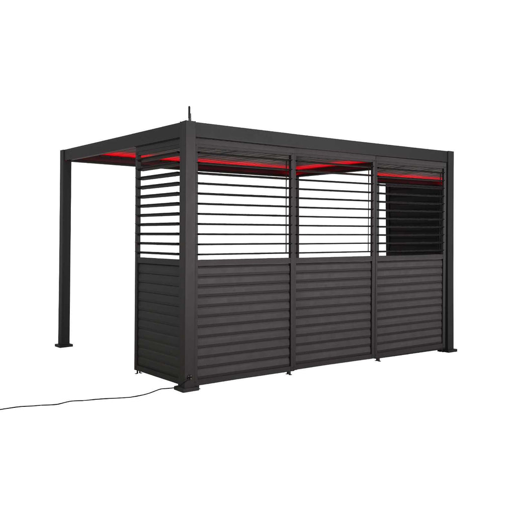 1.33M NOVA TITAN – Paroi réglable à lames orientables pour pergola en aluminium – gris