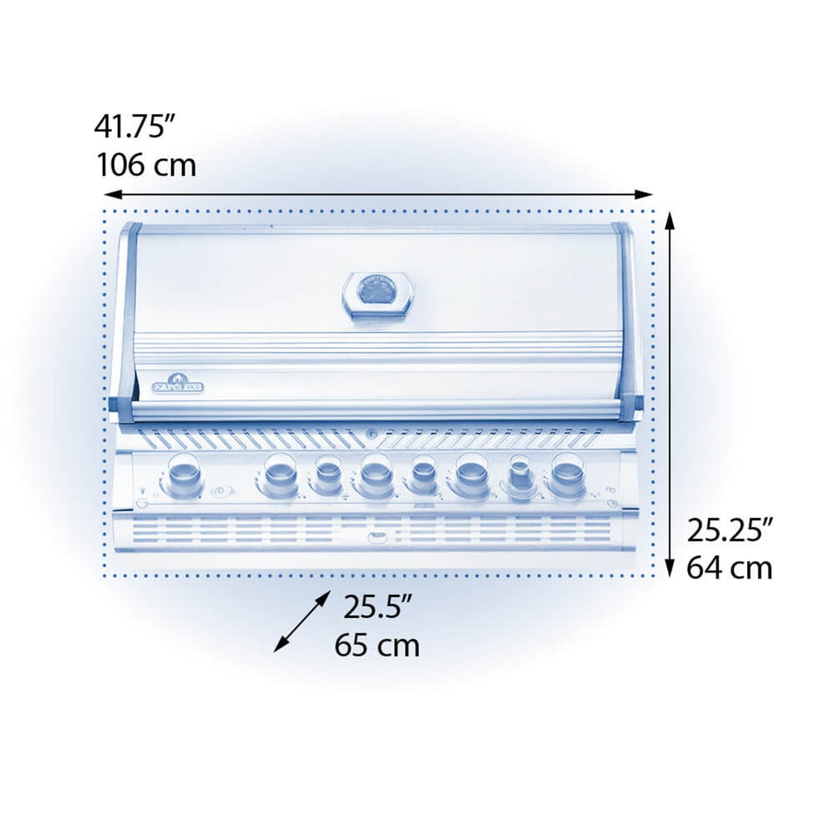 Napoleon Built-in Prestige PRO 665 RB – Barbecue encastrable 7 brûleurs avec brûleur infrarouge arrière, acier inoxydable