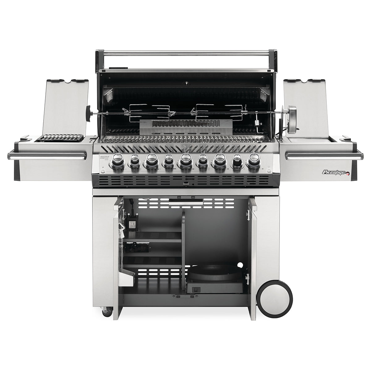 Napoleon Prestige PRO 665 RSIB – Barbecue 8 brûleurs avec brûleurs infrarouges latéral et arrière, acier inoxydable