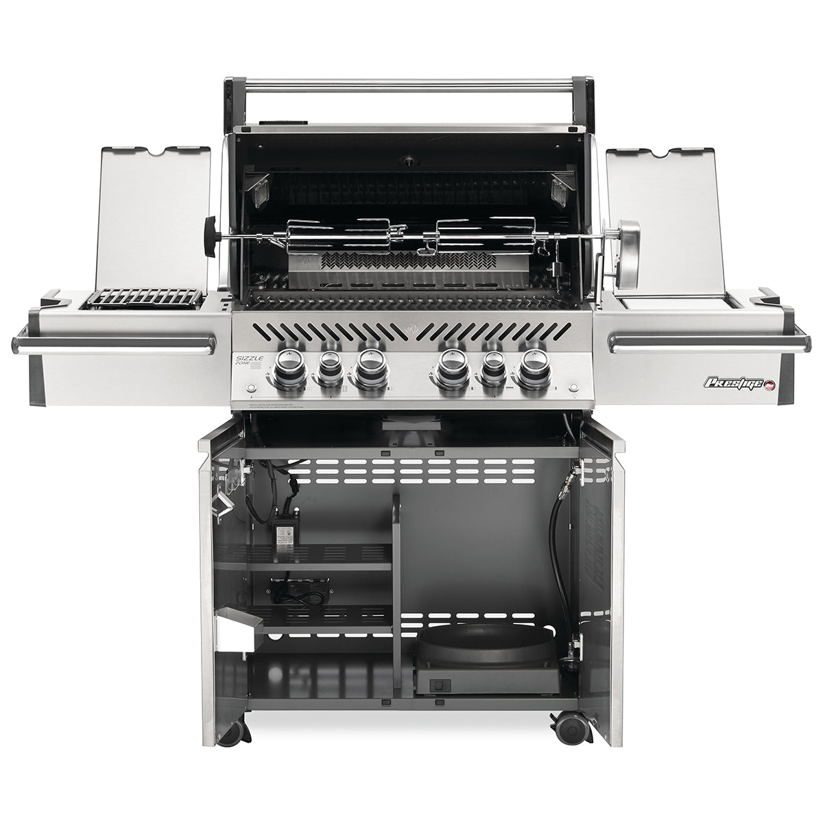 Napoleon Prestige PRO 500 RSIB – Barbecue 6 brûleurs avec brûleurs infrarouges latéral et arrière, acier inoxydable