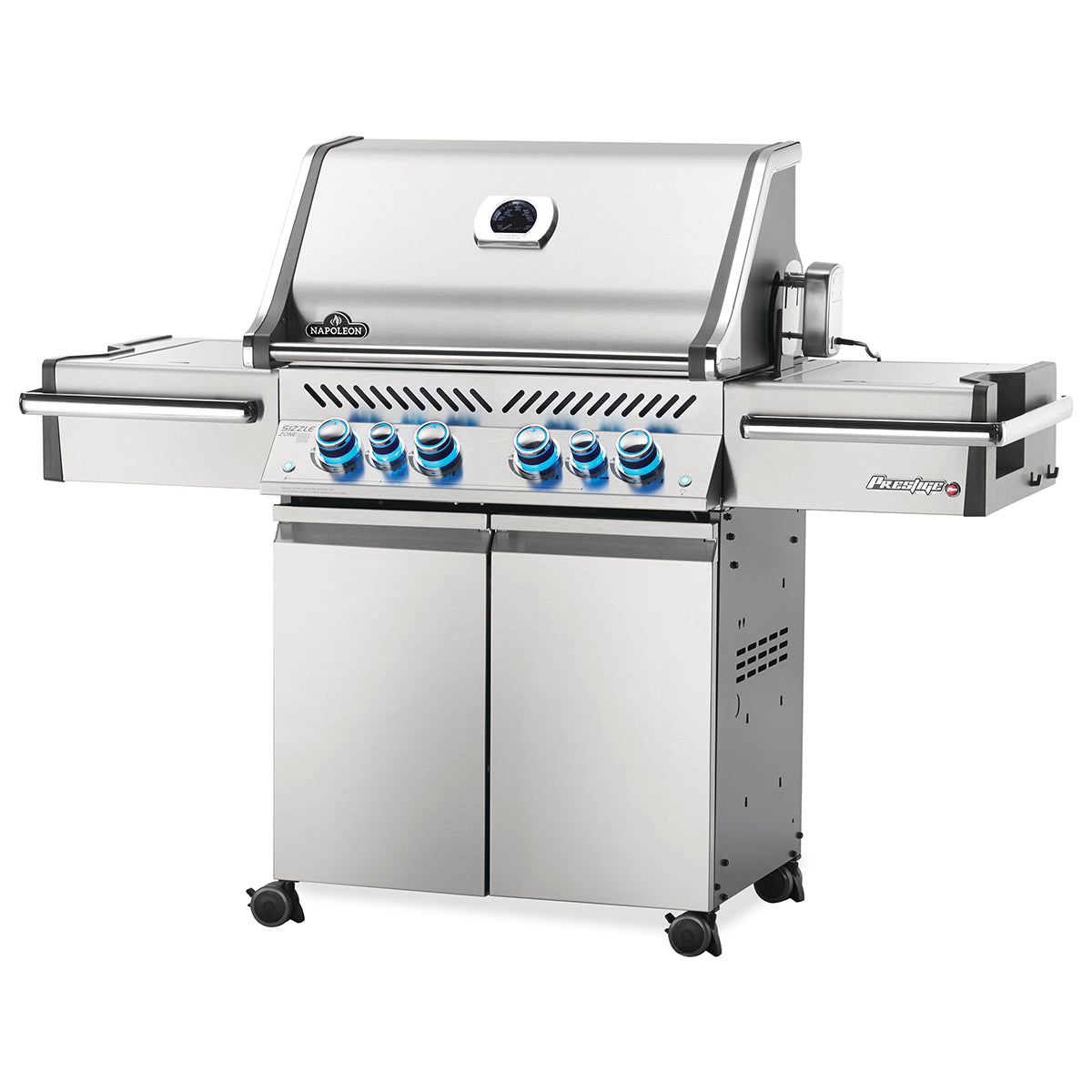 Napoleon Prestige PRO 500 RSIB – Barbecue 6 brûleurs avec brûleurs infrarouges latéral et arrière, acier inoxydable