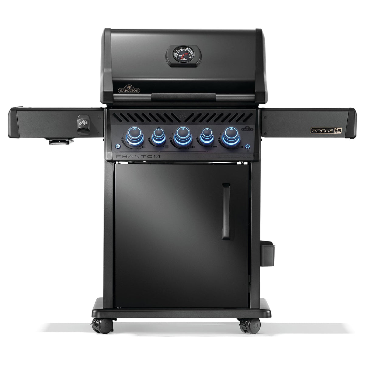 Napoleon Rogue PRO-S 425 RSIB Phantom – Barbecue 5 brûleurs avec brûleurs infrarouges latéral et arrière, Matte Black