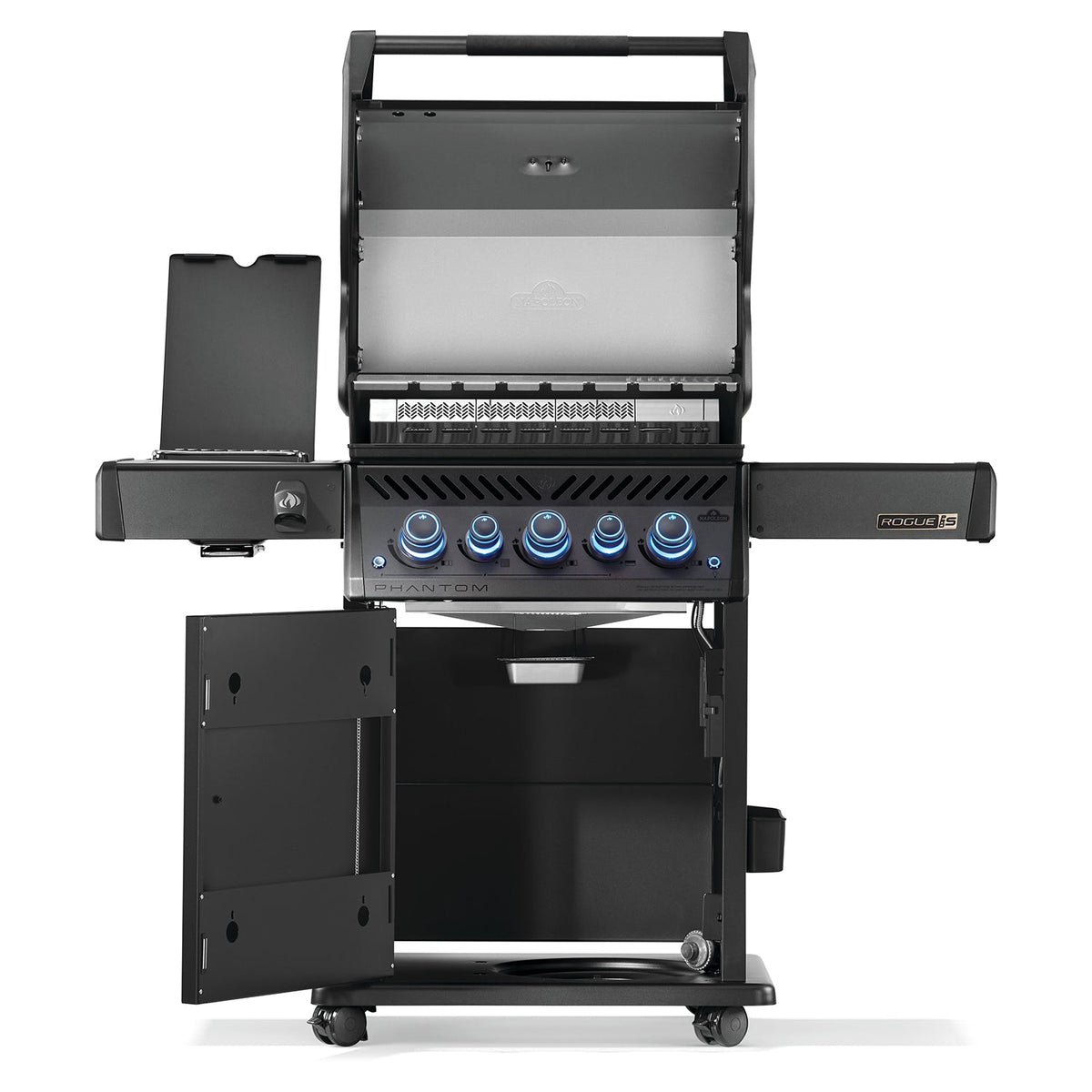 Napoleon Rogue PRO-S 425 RSIB Phantom – Barbecue 5 brûleurs avec brûleurs infrarouges latéral et arrière, Matte Black