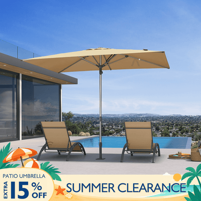 PURPLE LEAF – Parasol de terrasse semi-automatique extra-large Premium, modèle commercial pour jardin, café et hôtel