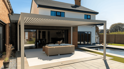 NOVA TITAN – Pergola rectangulaire 4m x 3.6m – Pebble (modèle 2026)