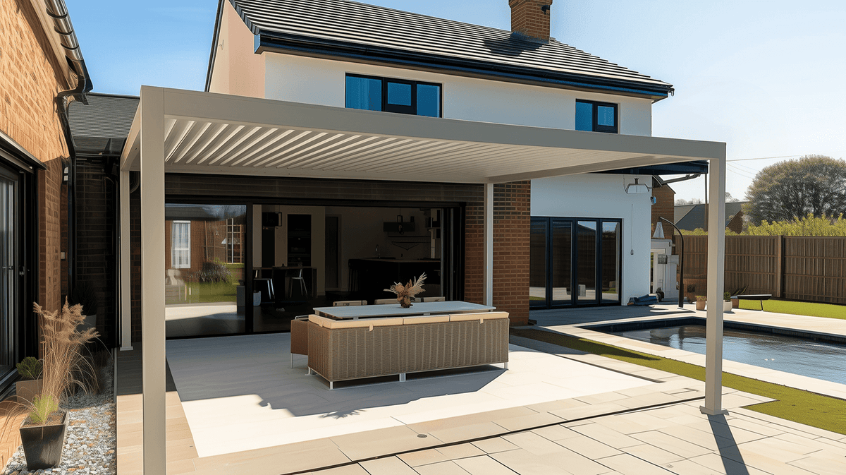 NOVA TITAN – Pergola rectangulaire 4m x 3.6m – Pebble (modèle 2026)