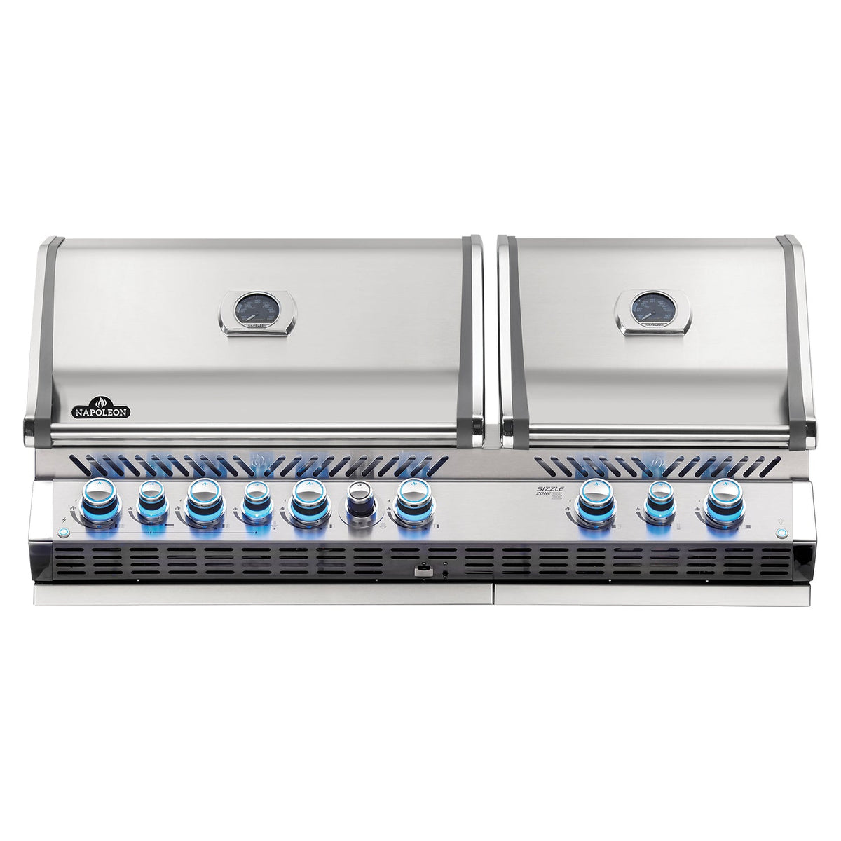Napoleon Built-In Prestige PRO 825 RBI – Barbecue encastrable 9 brûleurs avec brûleurs infrarouges inférieur et arrière, acier inoxydable