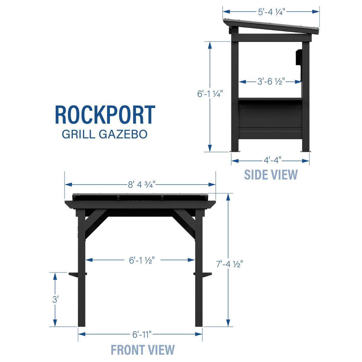 Rockport – Pavillon en acier pour barbecue