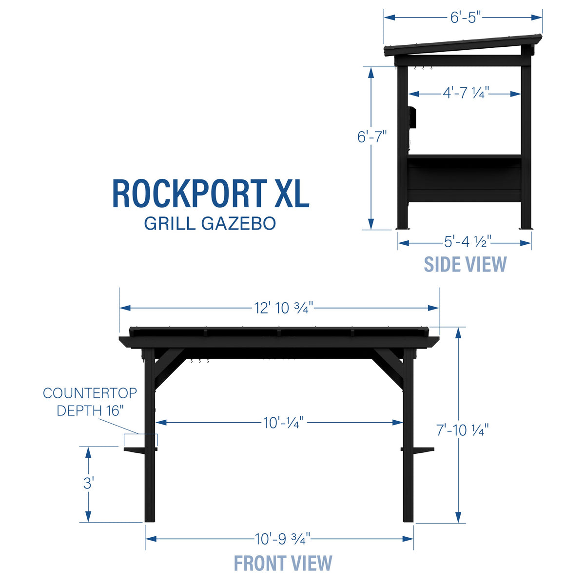 Rockport XL – Pavillon en acier pour barbecue