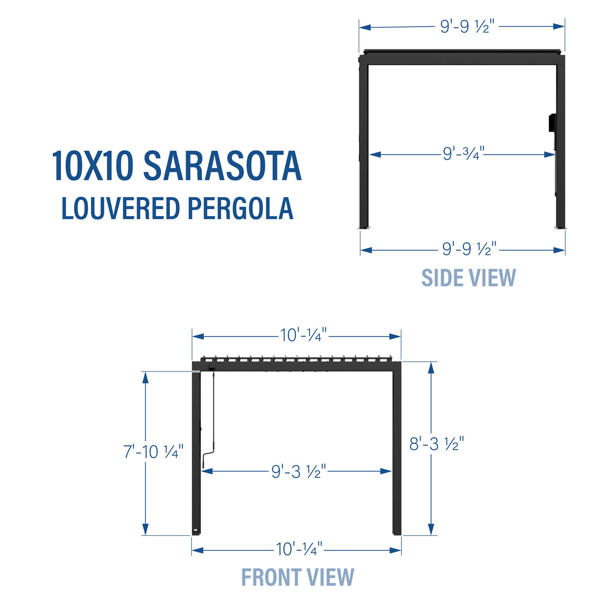 Sarasota 10x10 – Pergola en acier à lames orientables